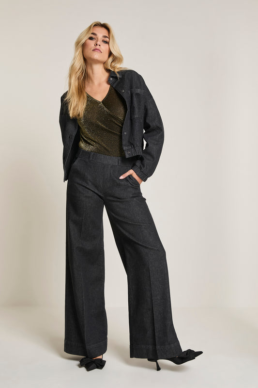 ParaMi jeans zwart extra wide leg Lizzy daily denim black lengte 32