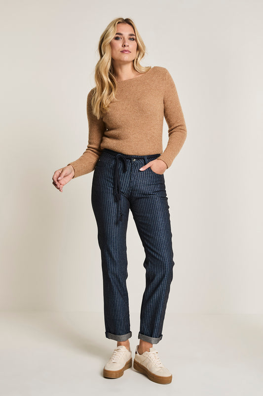 ParaMi jeans blauw striped model Bobby lengte 30 navy indigo