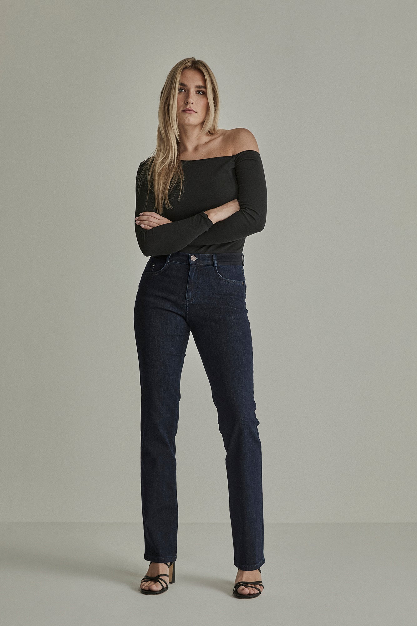 Para Mi jeans donker blauw angie elastic slim recht model pure indigo 266320 D123