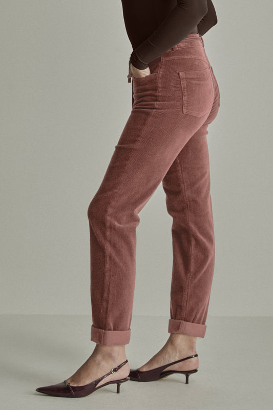 Para Mi oud roze rib broek model Bobby Vintage Corduroy lengte 30