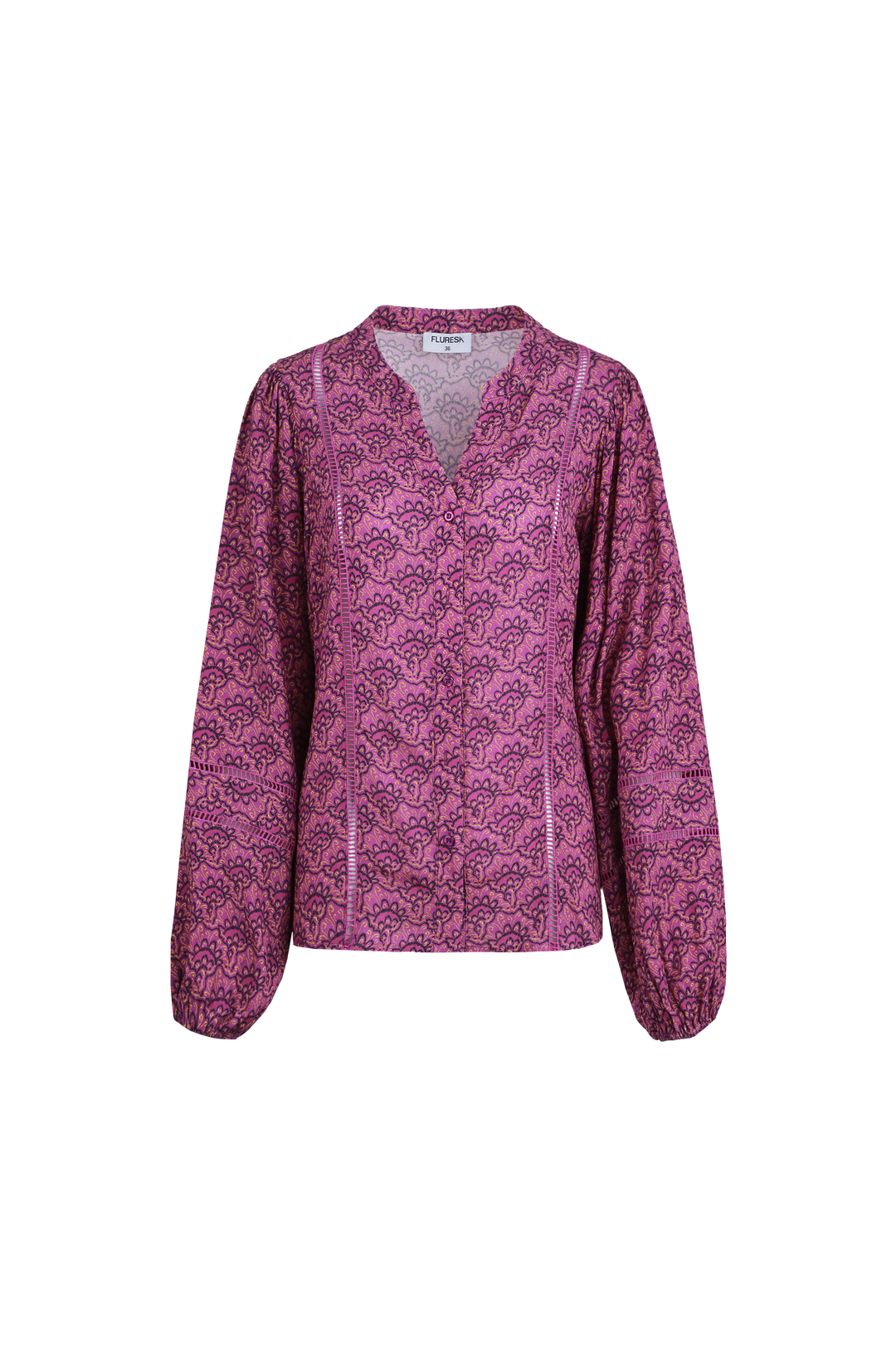 Fluresk blouse roze paars print model Tazz grape purple