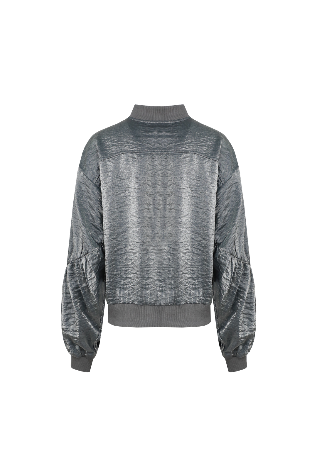 Fluresk jasje bomber metallic zilver grijs model Fallon jacket