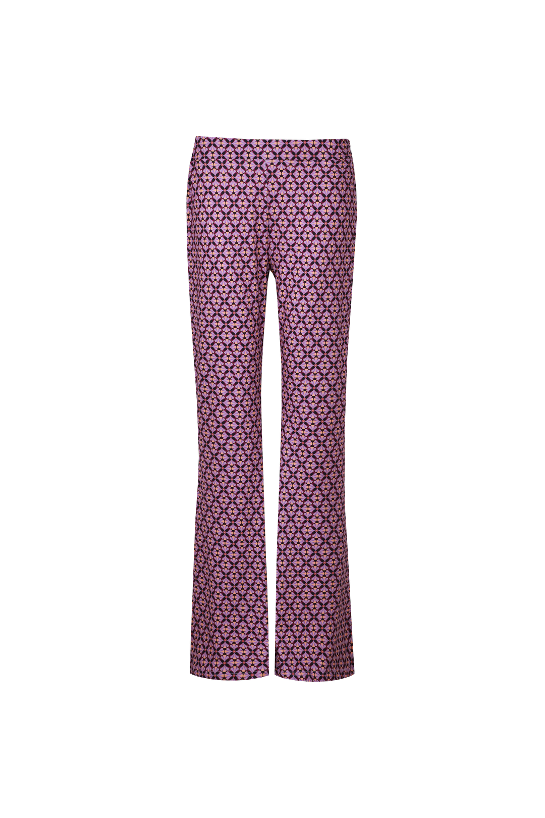 Fluresk broek flared met print lila model Rox