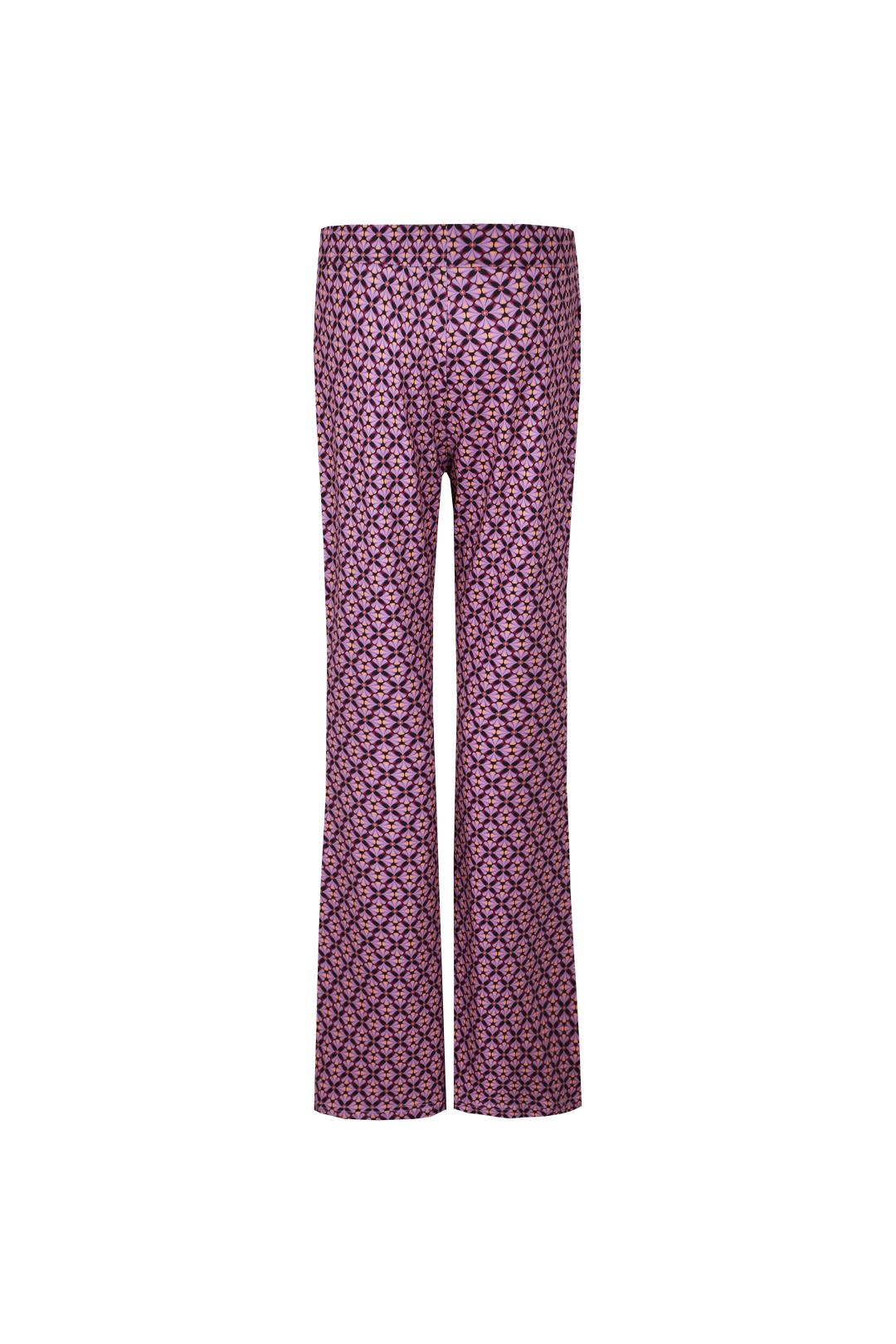 Fluresk broek flared met print lila model Rox