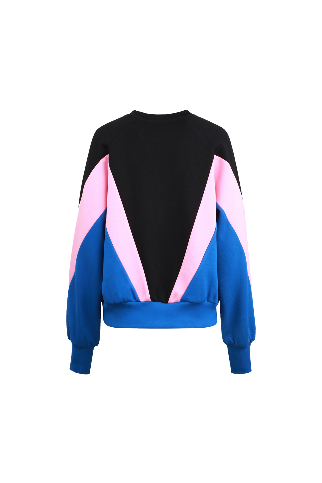 Fluresk trui zwart model Raya blauw sweater roze