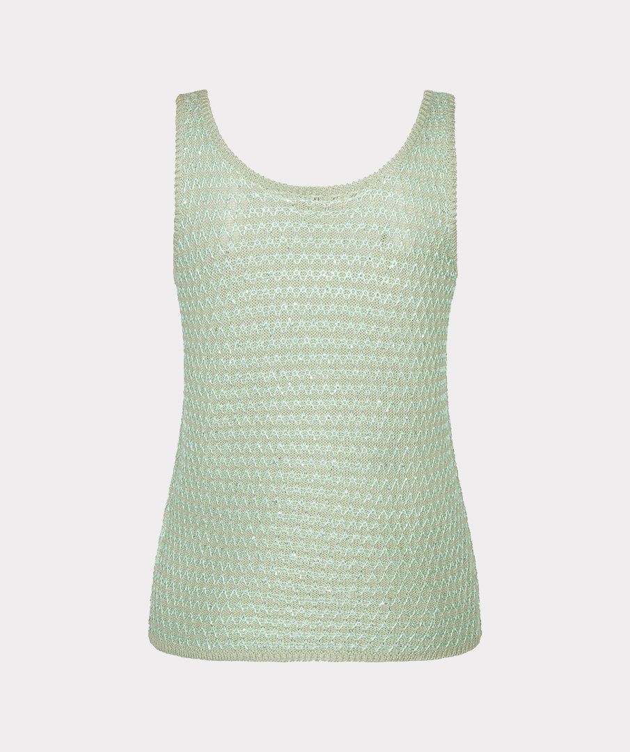 Esqualo top gebreid met pailetten detail groen model HS26.02214 soft green