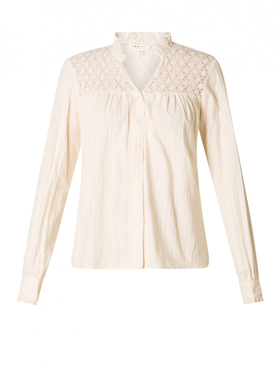 Ivy Beau blouse Bryanne offwhite met kant