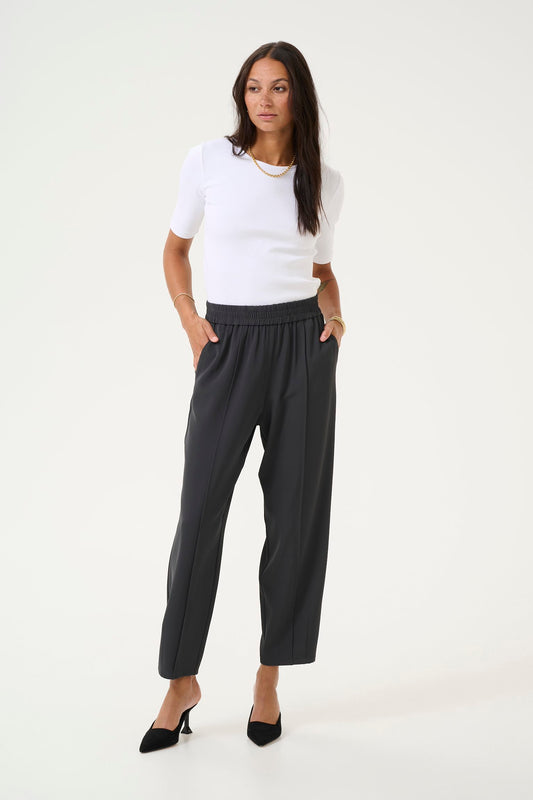 Kaffe broek cropped model KaSigna kleur black oyster