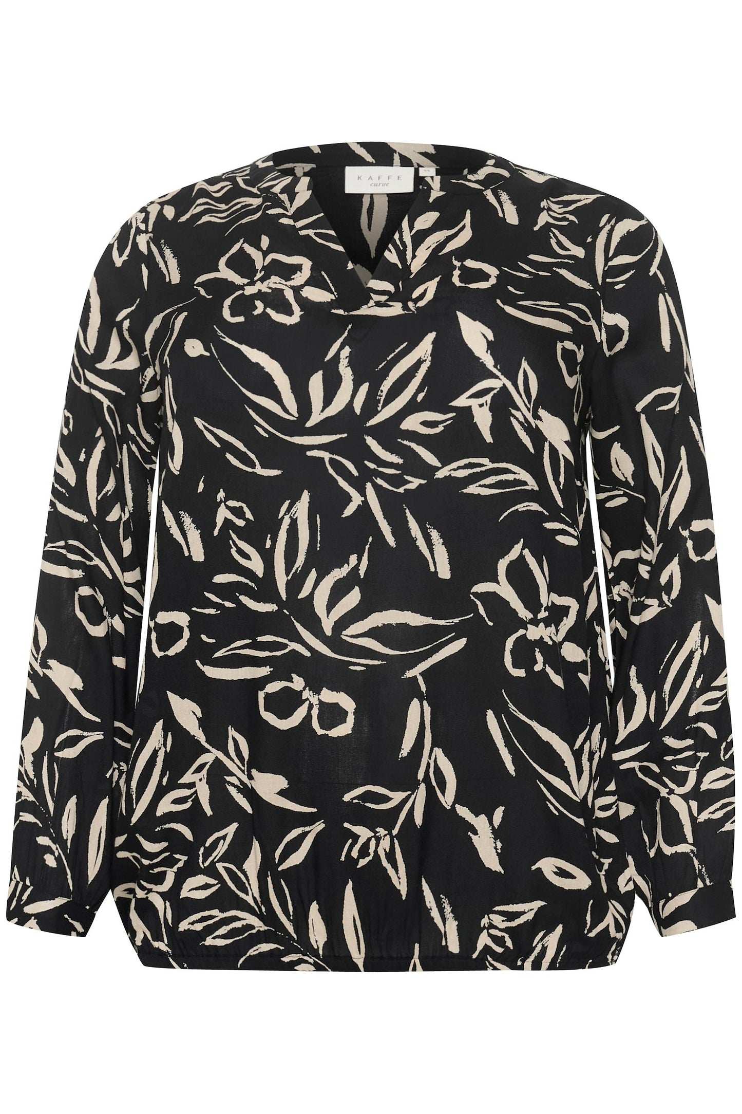 Kaffe Curve blouse zwart wit print model KCdiana