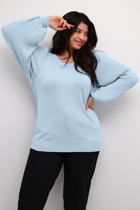 Kaffe-curve-blauw-celestial-blue-kclini-pullover