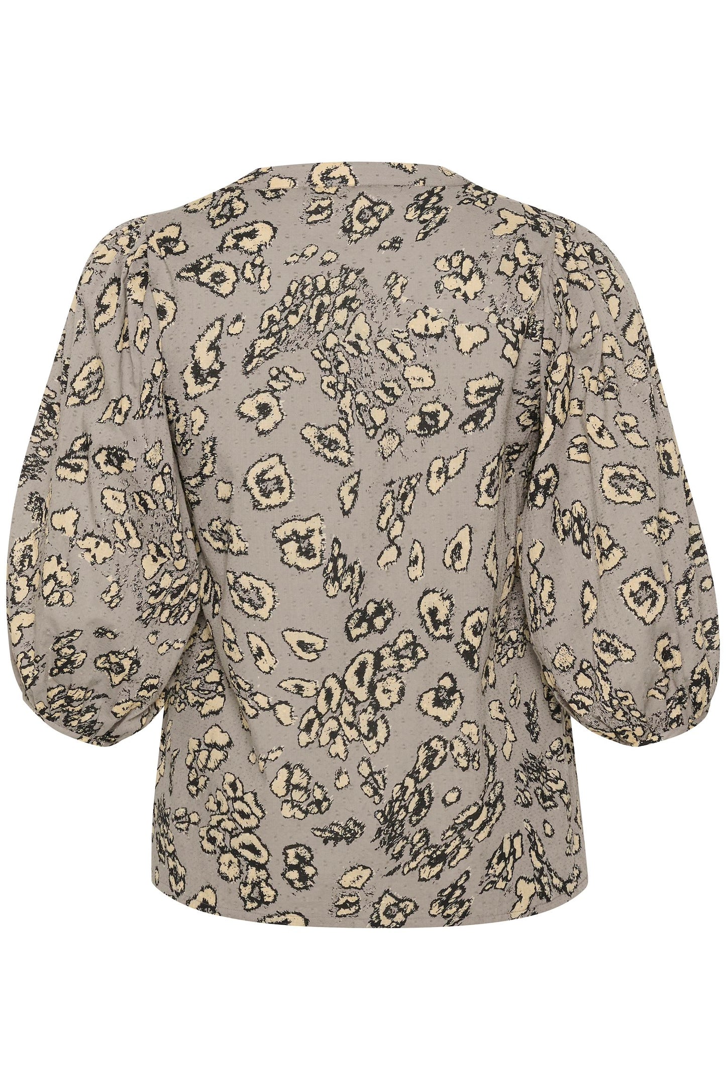 Kaffe Curve blouse grijs met zwart panterprint model KcLiana