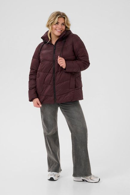 Kaffe Curve winter jas bordeaux gewatteerd fudge KCsusanna 