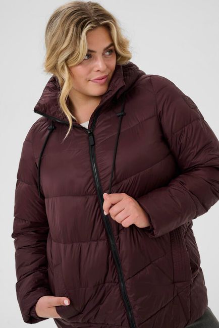 Kaffe Curve winter jas bordeaux gewatteerd fudge KCsusanna 
