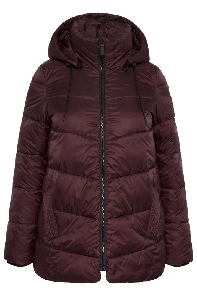 Kaffe Curve winter jas bordeaux gewatteerd fudge KCsusanna
