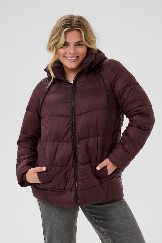 Kaffe Curve winter jas bordeaux gewatteerd fudge KCsusanna 