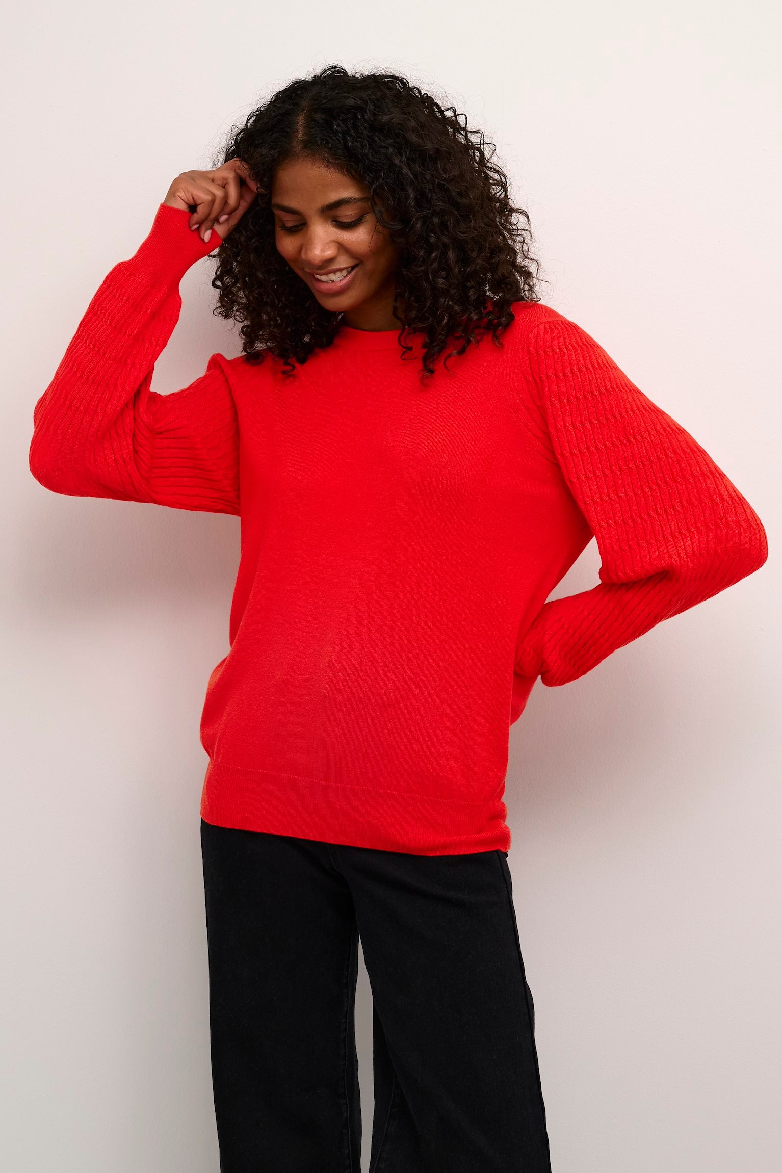 Kaffe-fiery-red-kananna-pullover-trui-rood