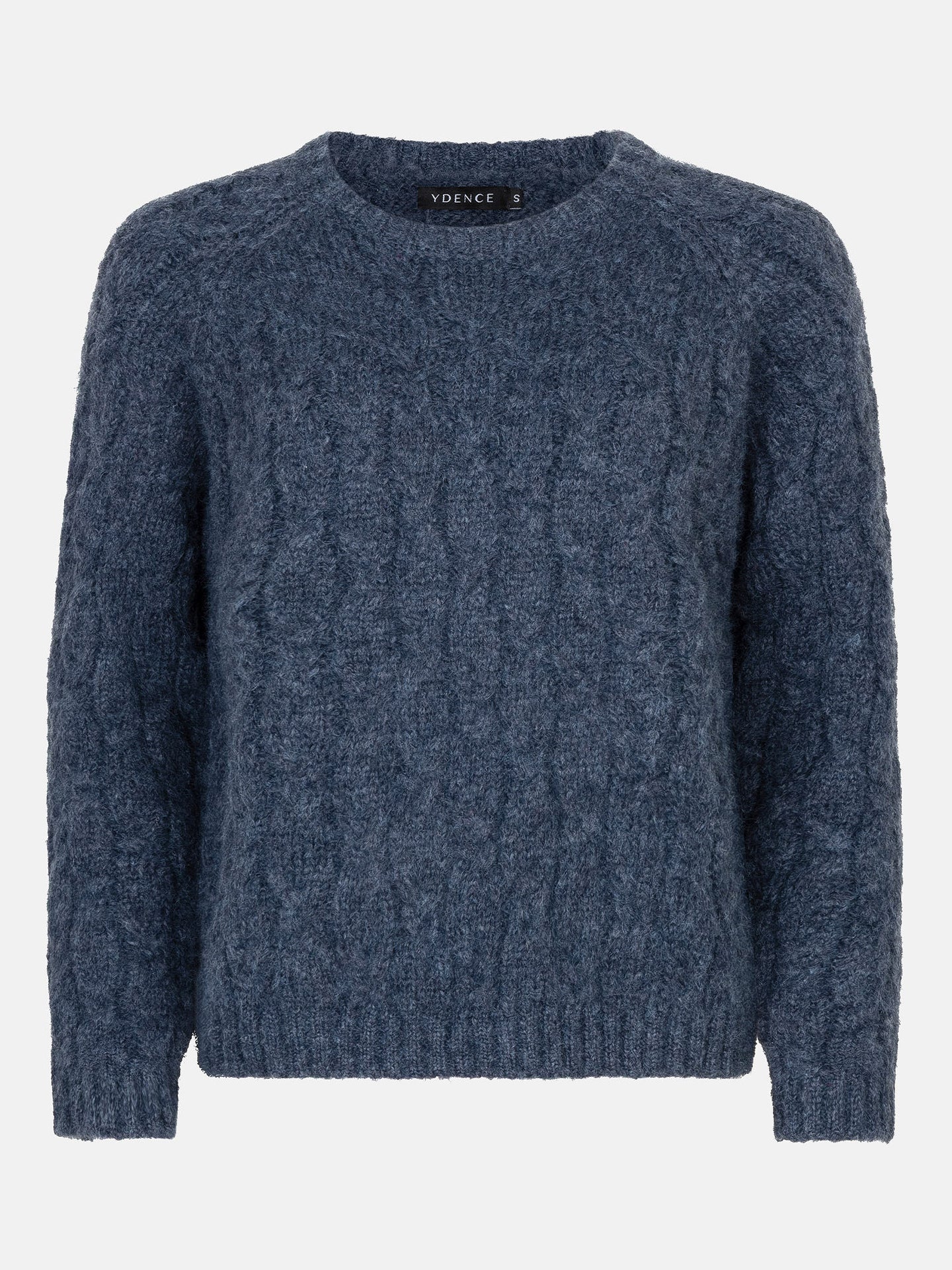 Ydence trui blauw model Knitted sweater Fiene Denim blue