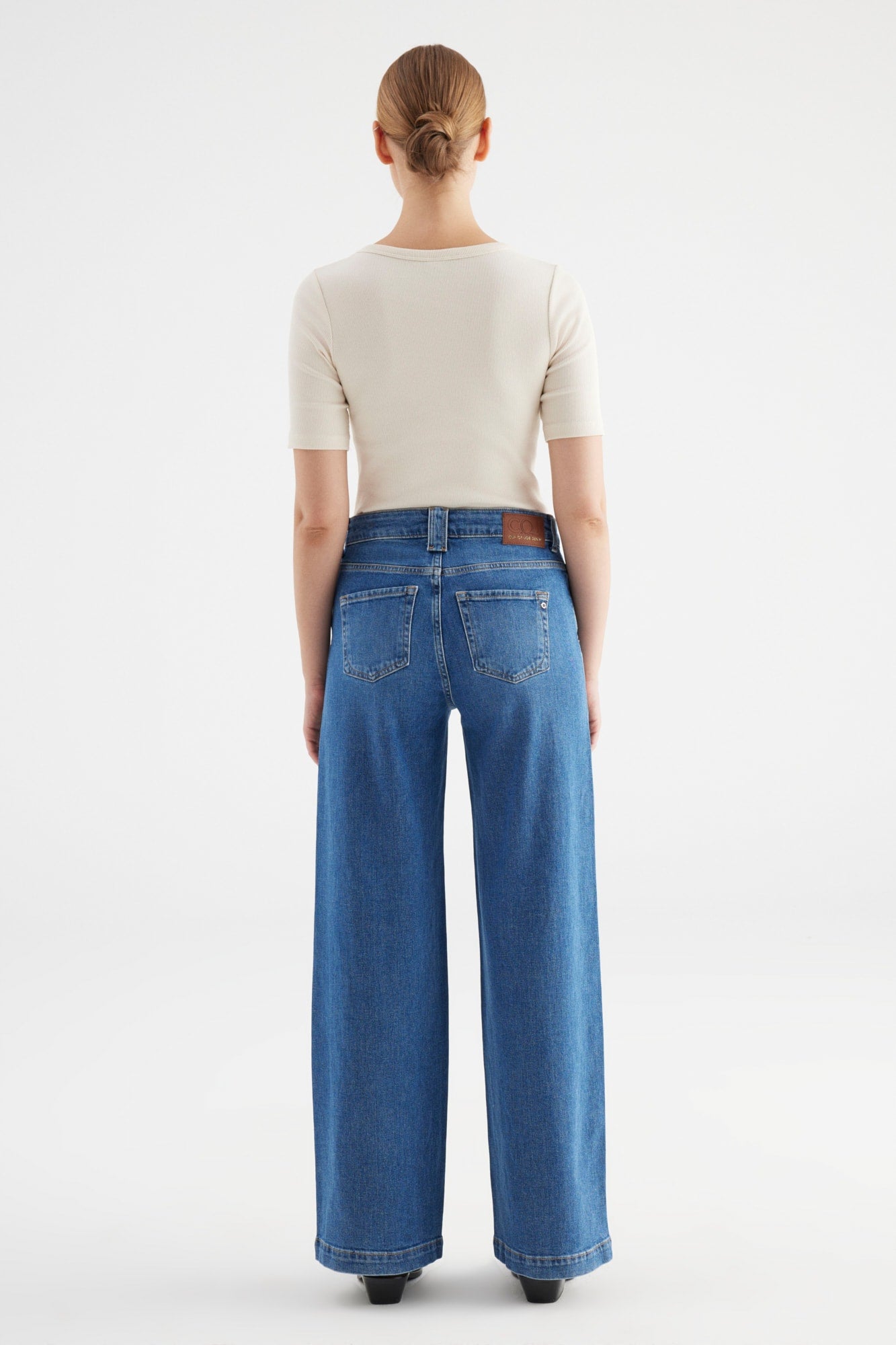 COJ jeans blauw Lulu fit wijd model medium blue lengte 30 