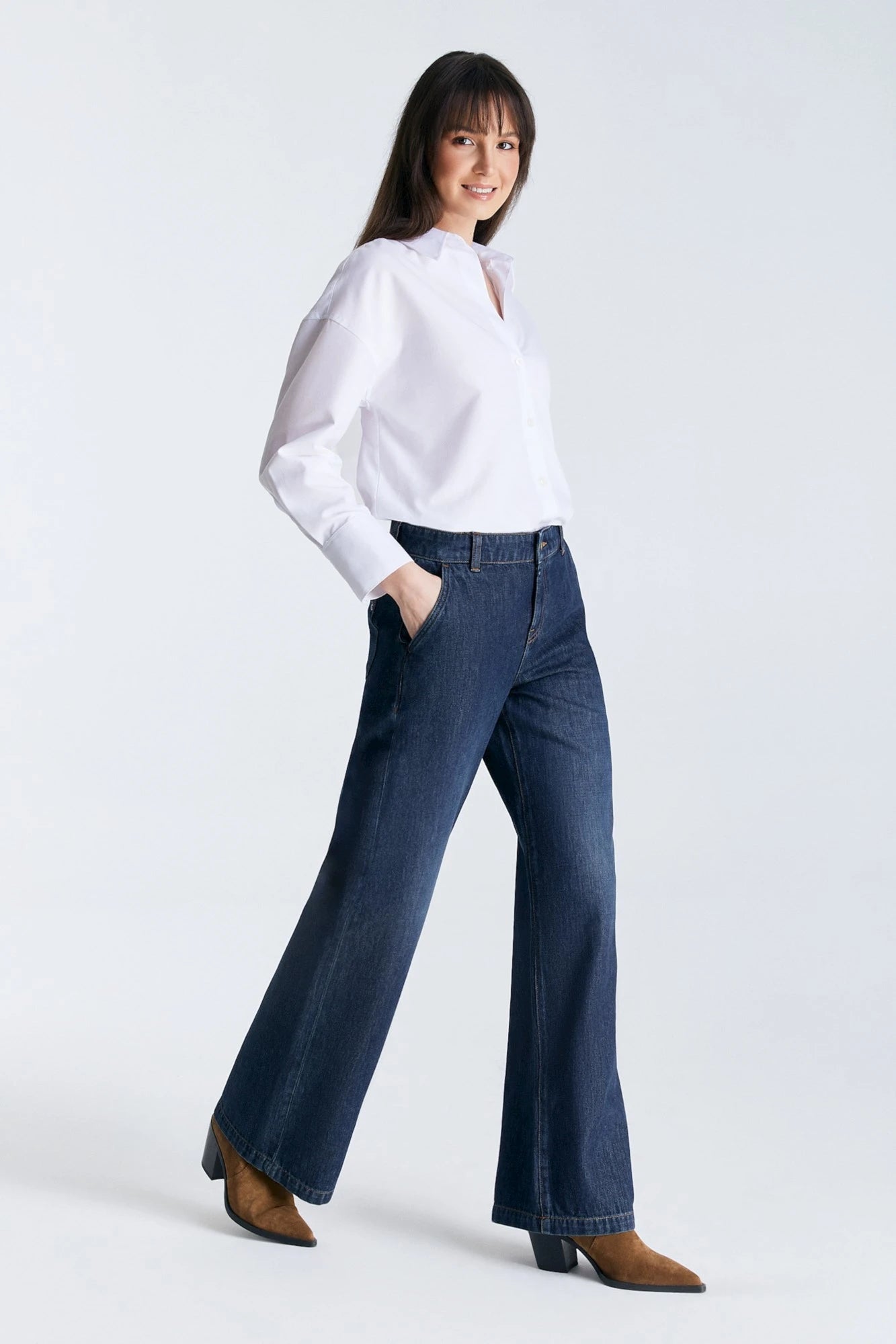 Coj jeans wide fit model Maxine deep blue lengte 30 