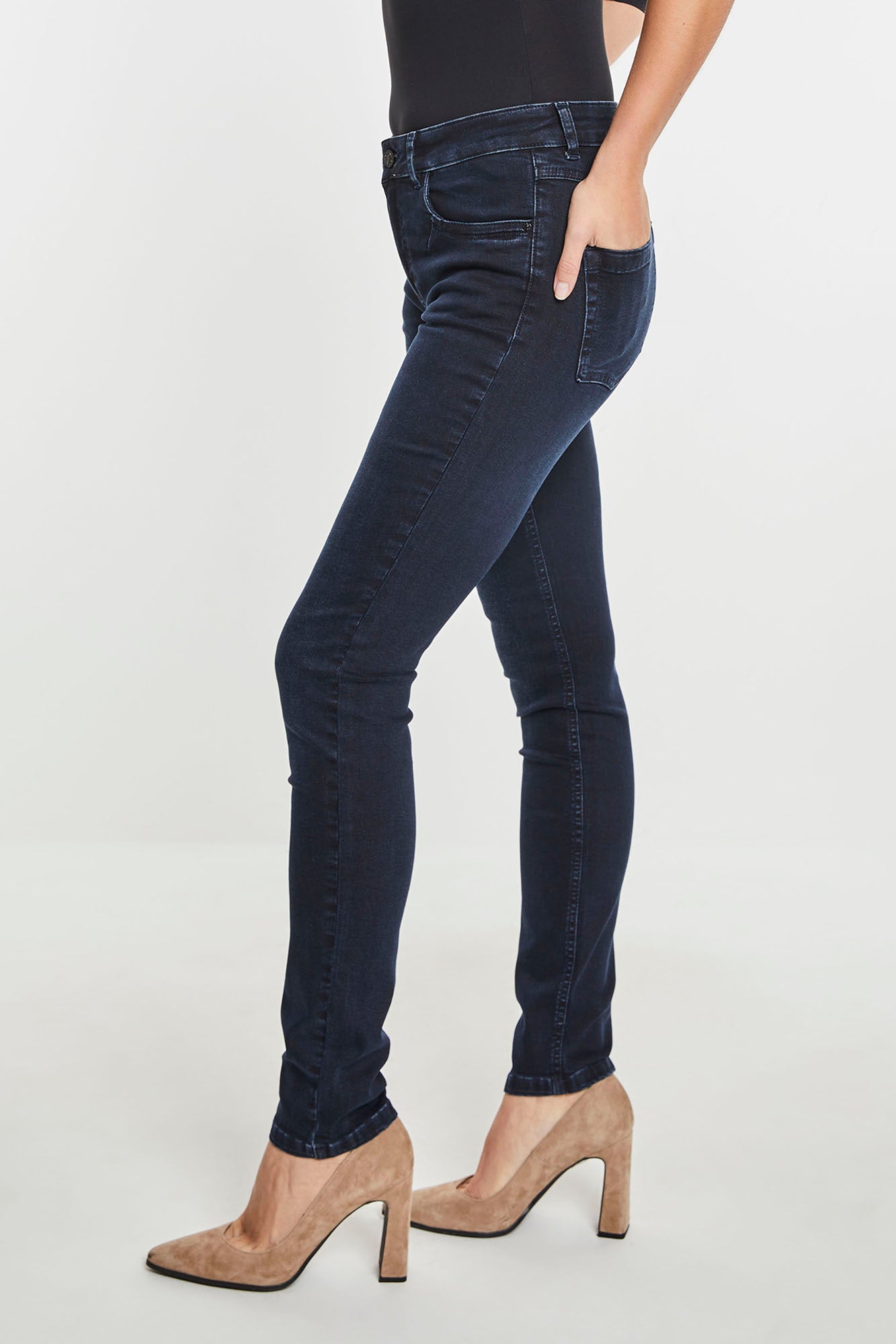 Para Mi jeans Celine skinny fit kleur dark shadow lengte 30