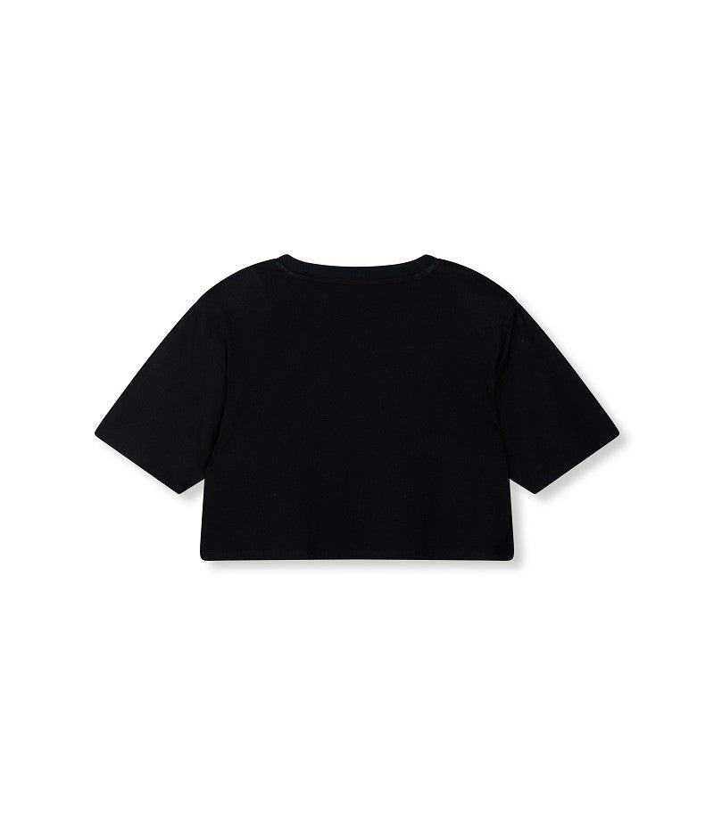 Refined Department T-shirt zwart  oversized cropped model MONA