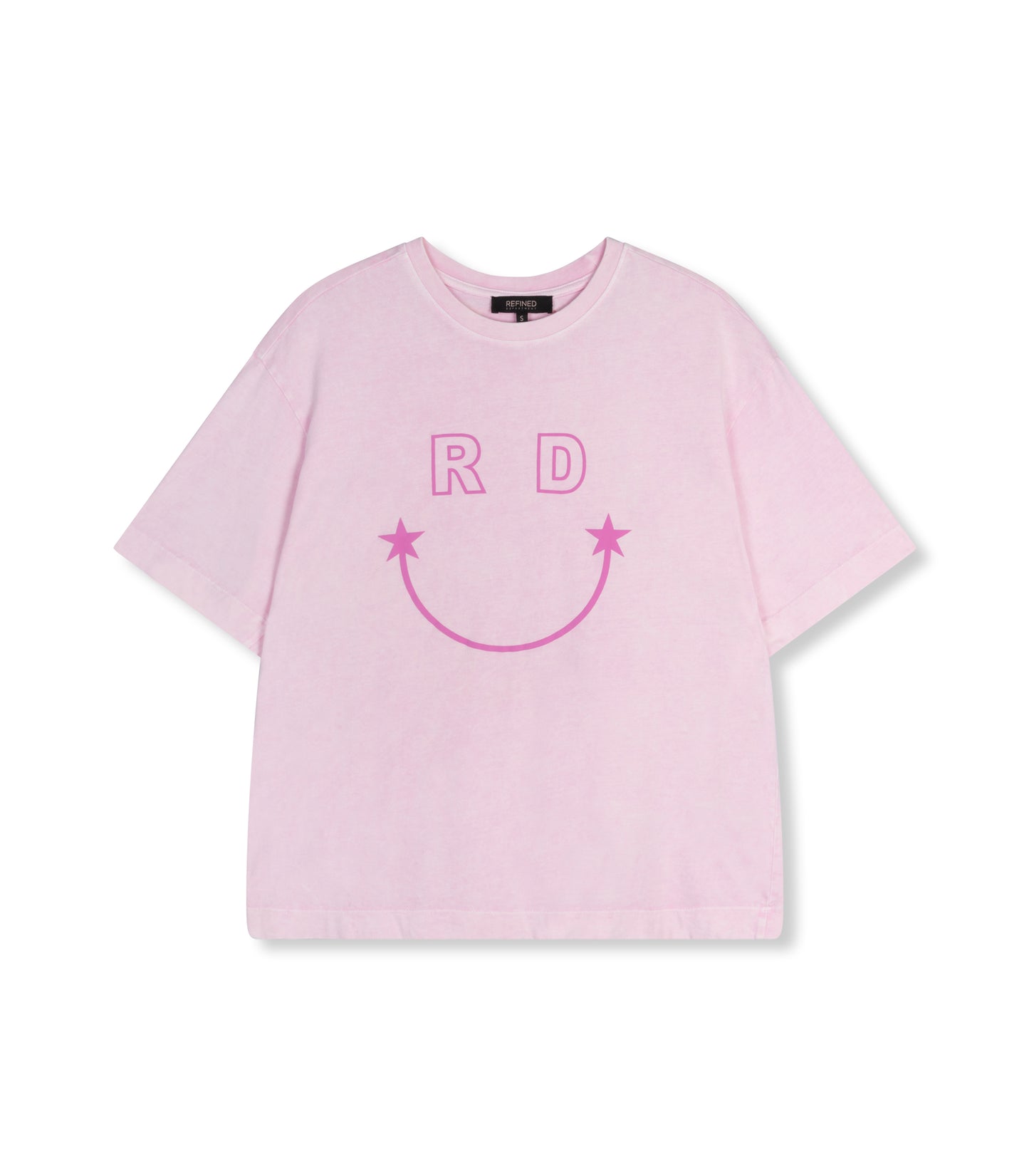 Refined Department T-shirt roze smiley model Bruna