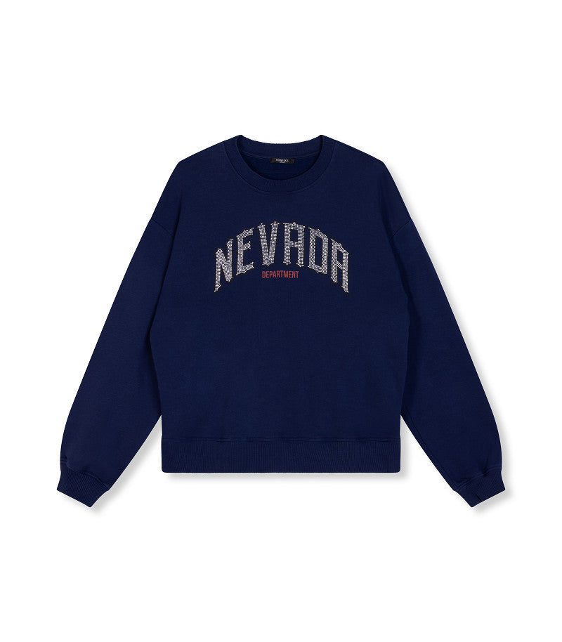 Refined Department sweater donkerblauw met steentjes Nevada model Jayne