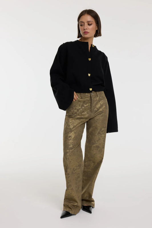 Refined Department jeans met gouden coating model Hannah pants gold