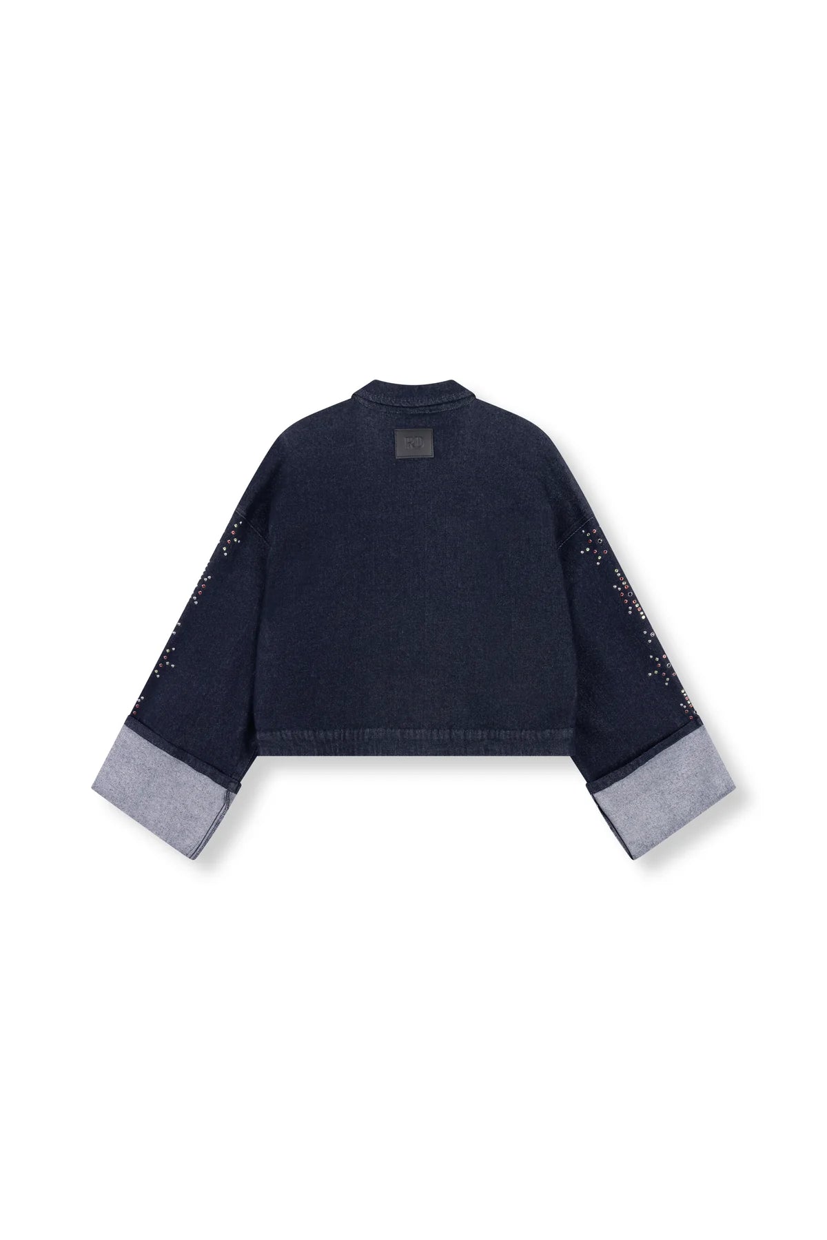 Refined Department jeans jasje met studs donkerblauw model Rebel jacket dark blue denim