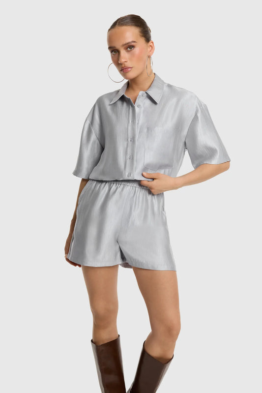 Refiend Department short zilver model Mone festival zilver korte broek