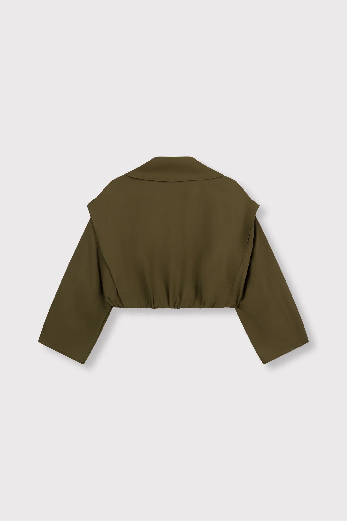 Refined Department groen trench coat jasje Laya bomber army cropped