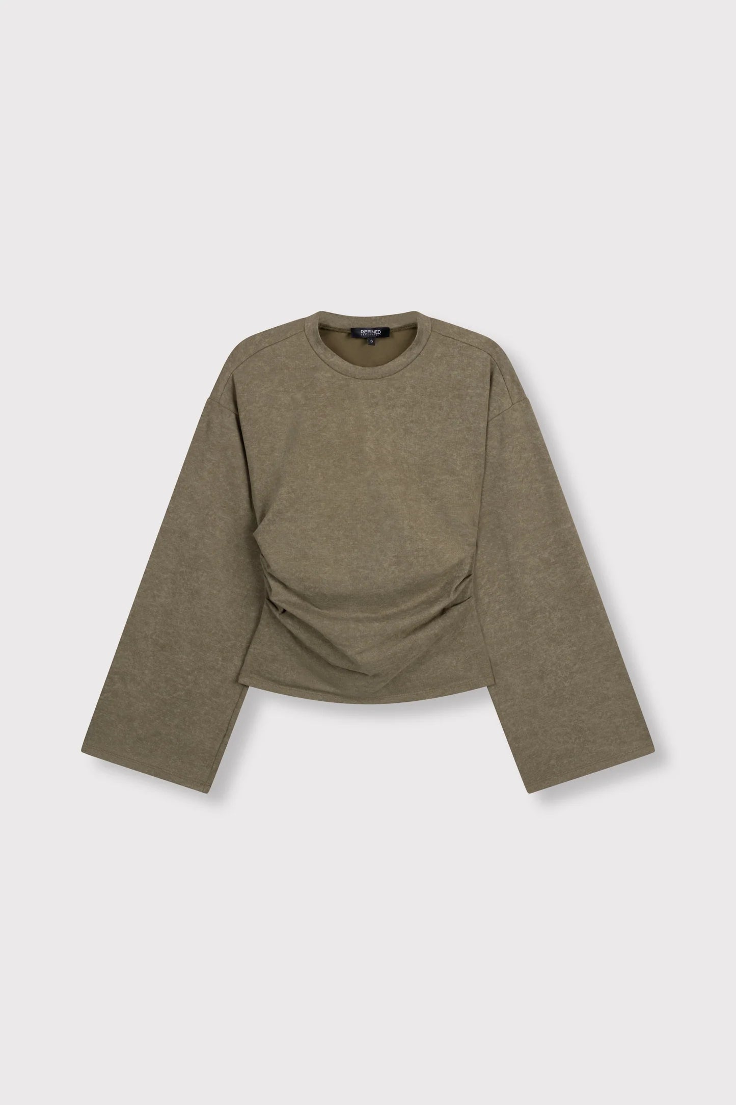 Refined department longsleeve groen getailleerd met wijde mouwen model Cruz Army