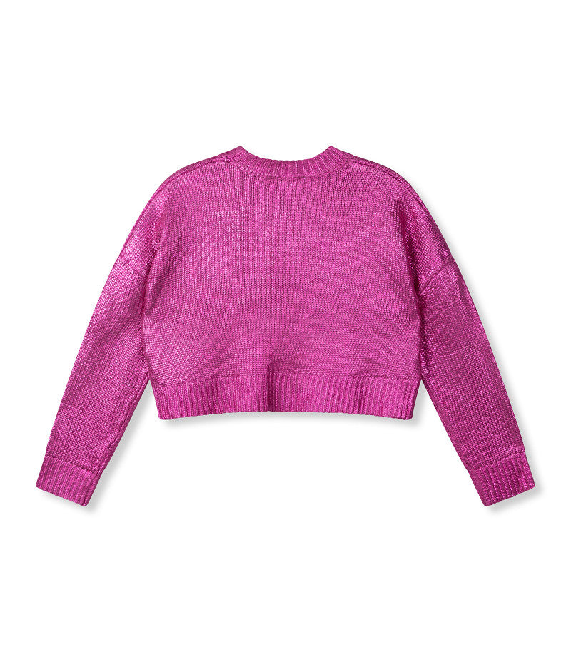 Refined Department trui roze paars metallic model May knitted