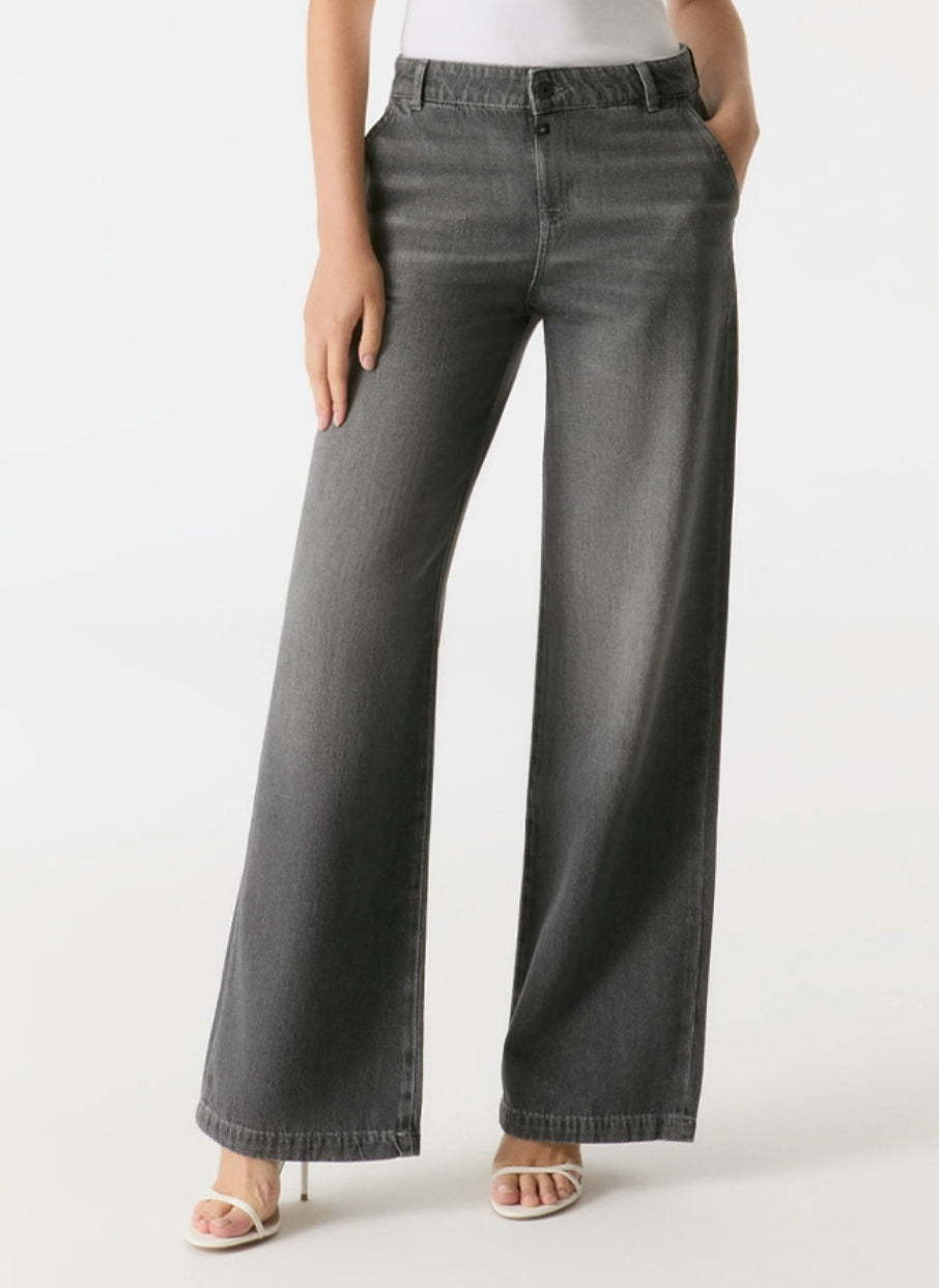 Coj jeans Maxine smoke grey lengte 30 wide fit wijd 