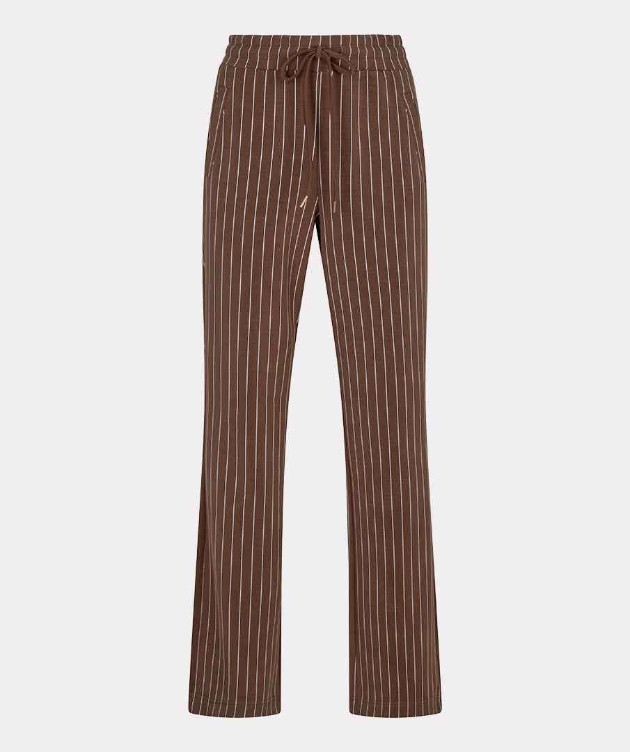 Esqualo broek bruin met strepen model Trousers model striped coffee