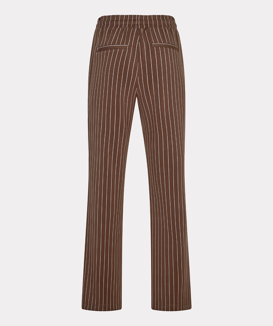 Esqualo broek bruin met strepen model Trousers model striped coffee