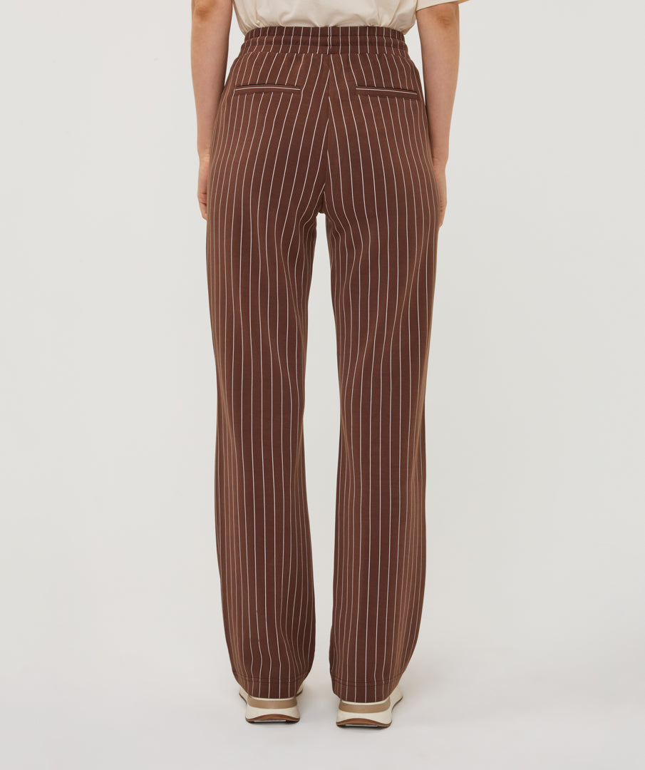 Esqualo broek bruin met strepen model Trousers model striped coffee