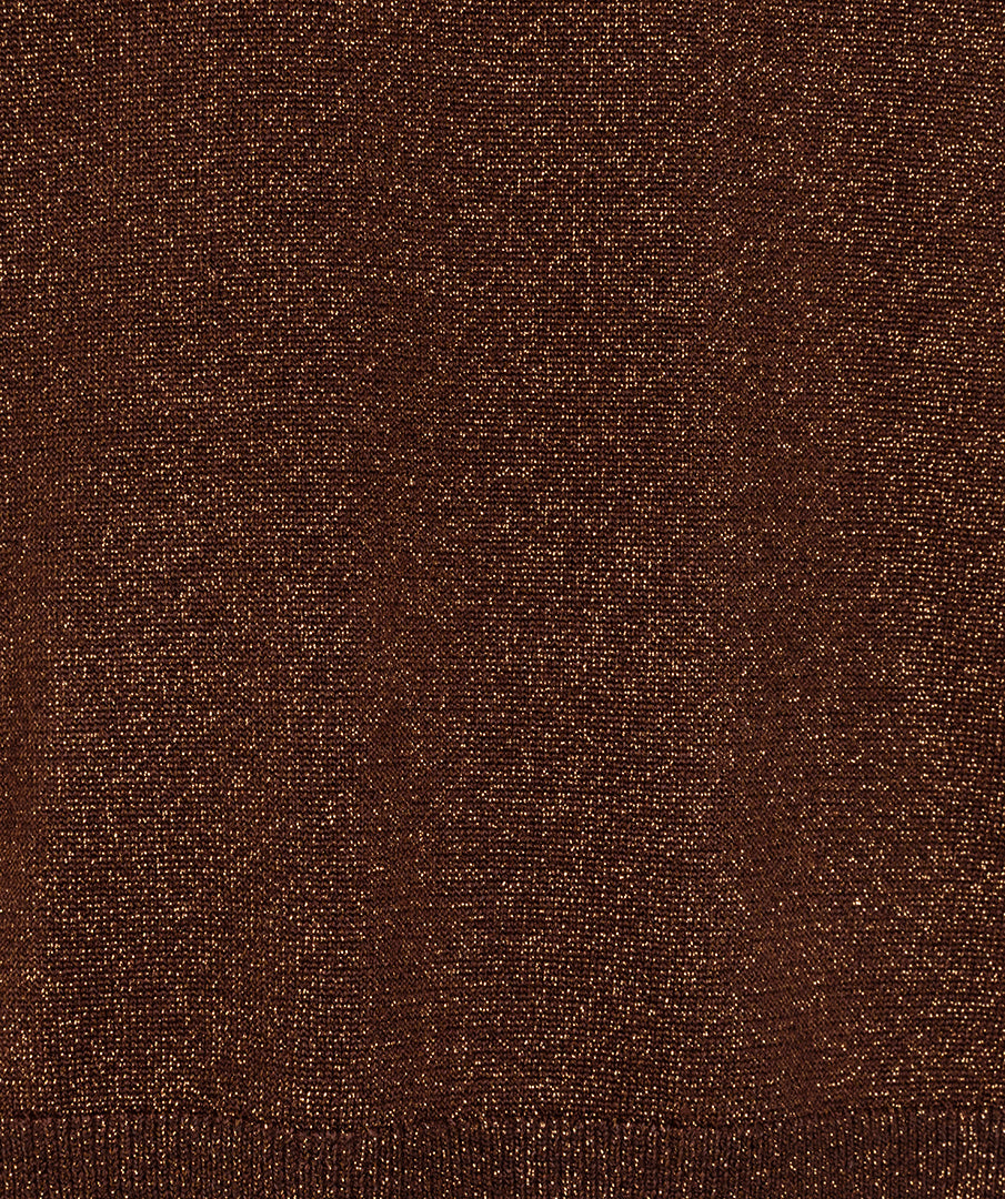 Esqualo trui driekwart mouw bruin met glitter model Raglan sweater coffee lurex