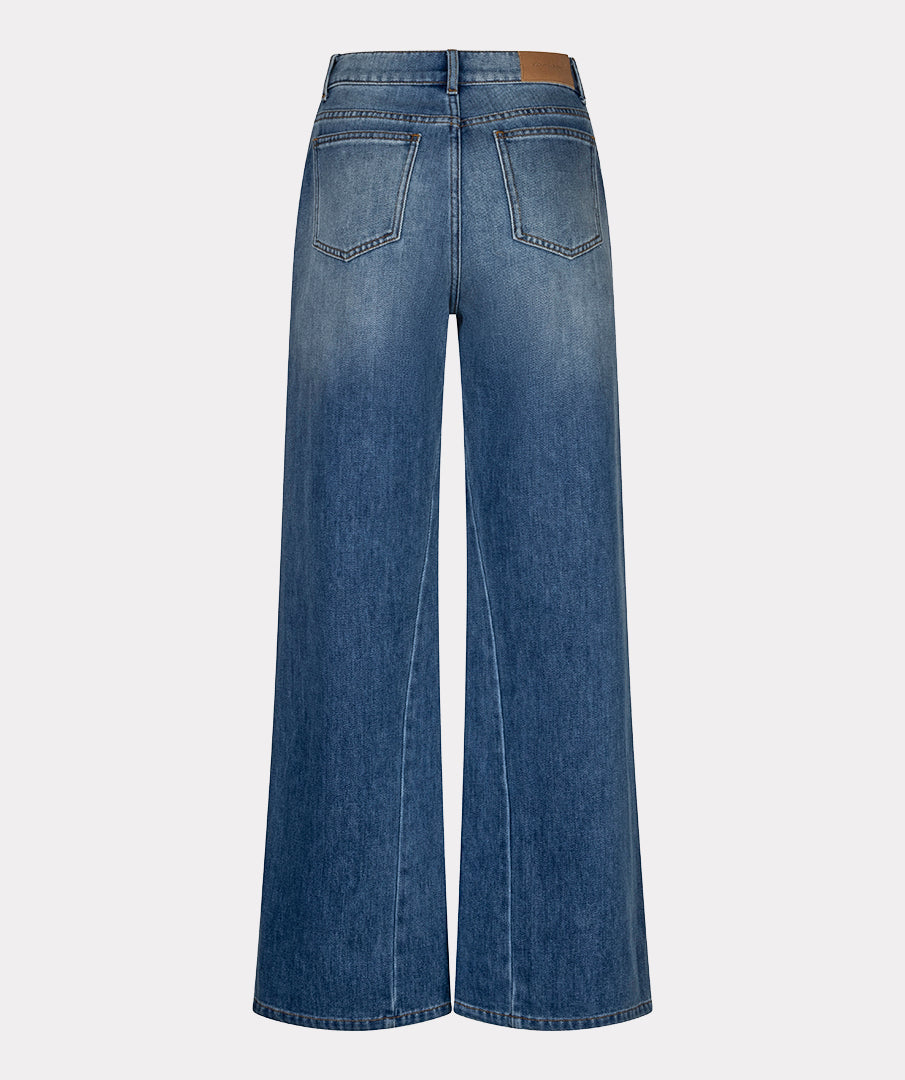 Esqualo jeans blauw lengte 32 model Trousers flair denim panels