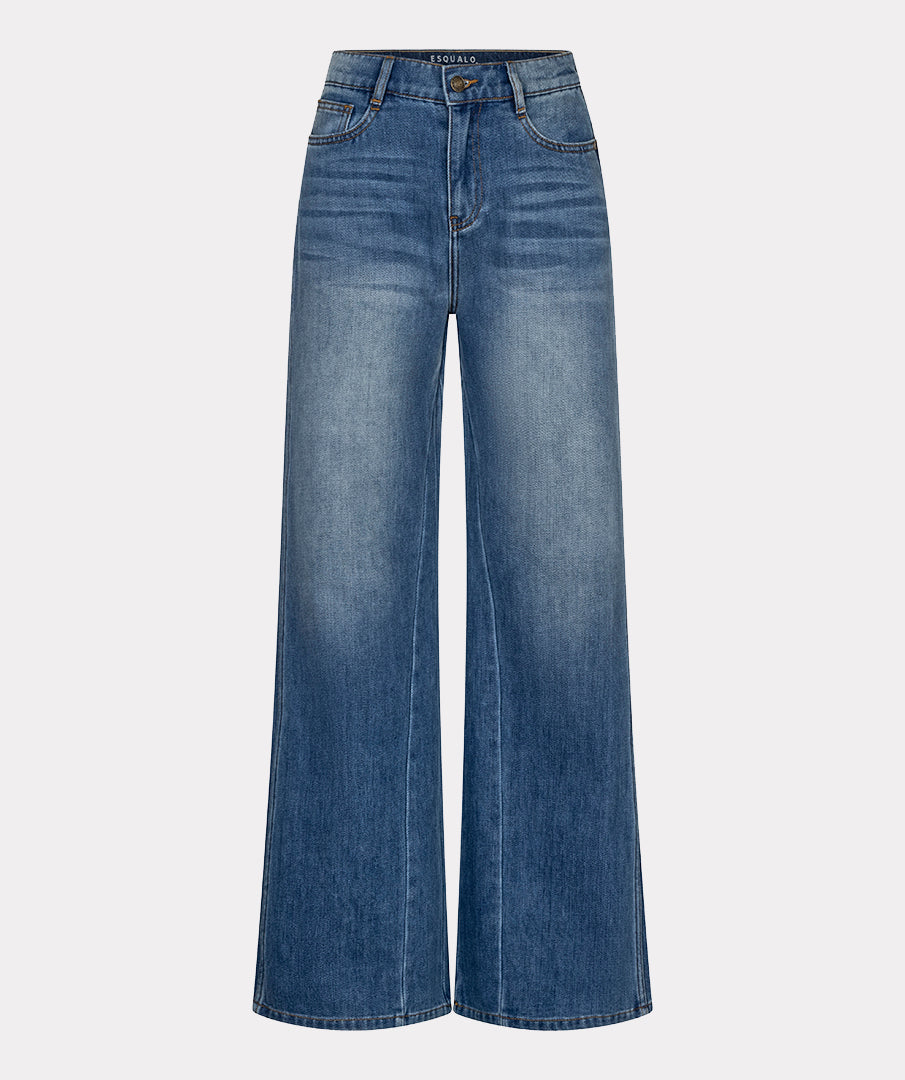 Esqualo jeans blauw lengte 32 model Trousers flair denim panels