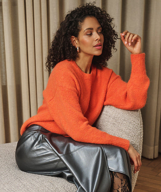 Esqualo trui oranje fire knit 