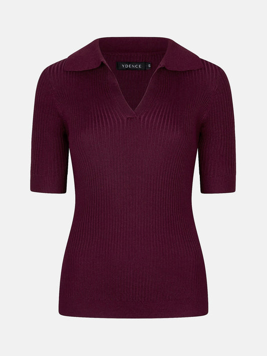 Ydence polo bordeaus model Knitted top wies burgundy