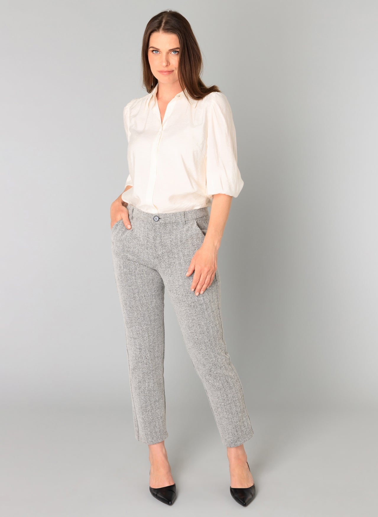 Yest pantalon grijs bertille silver grey melange 