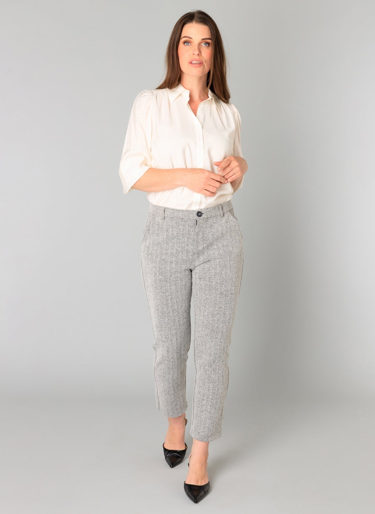 Yest pantalon grijs bertille silver grey melange 
