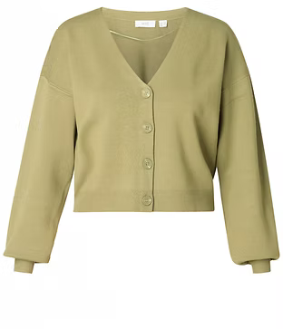 Yest vest groen model Ivina olive cardigan 6262