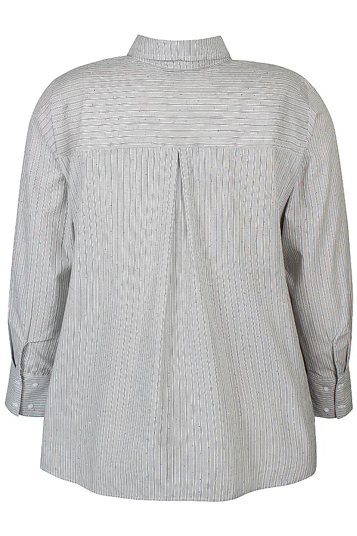 Zhenzi blouse grijs gestreept met strass steentjes model Sofi 1064