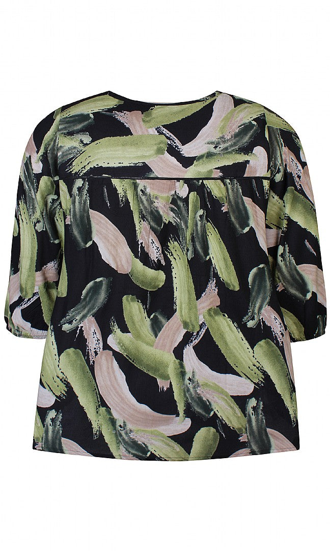 Zhenzi blouse groene print model Lillie