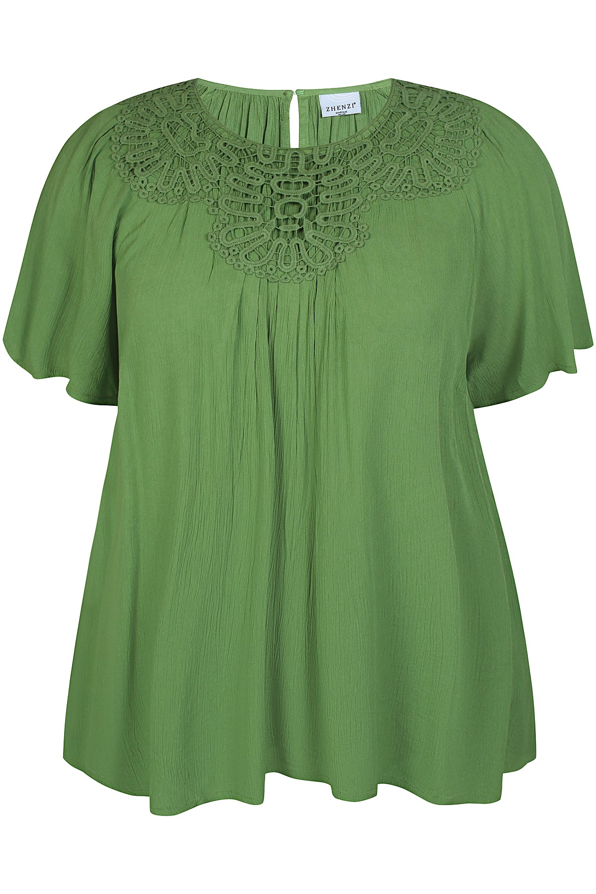 Zhenzi blouse groen met korte mouw model Luna 826