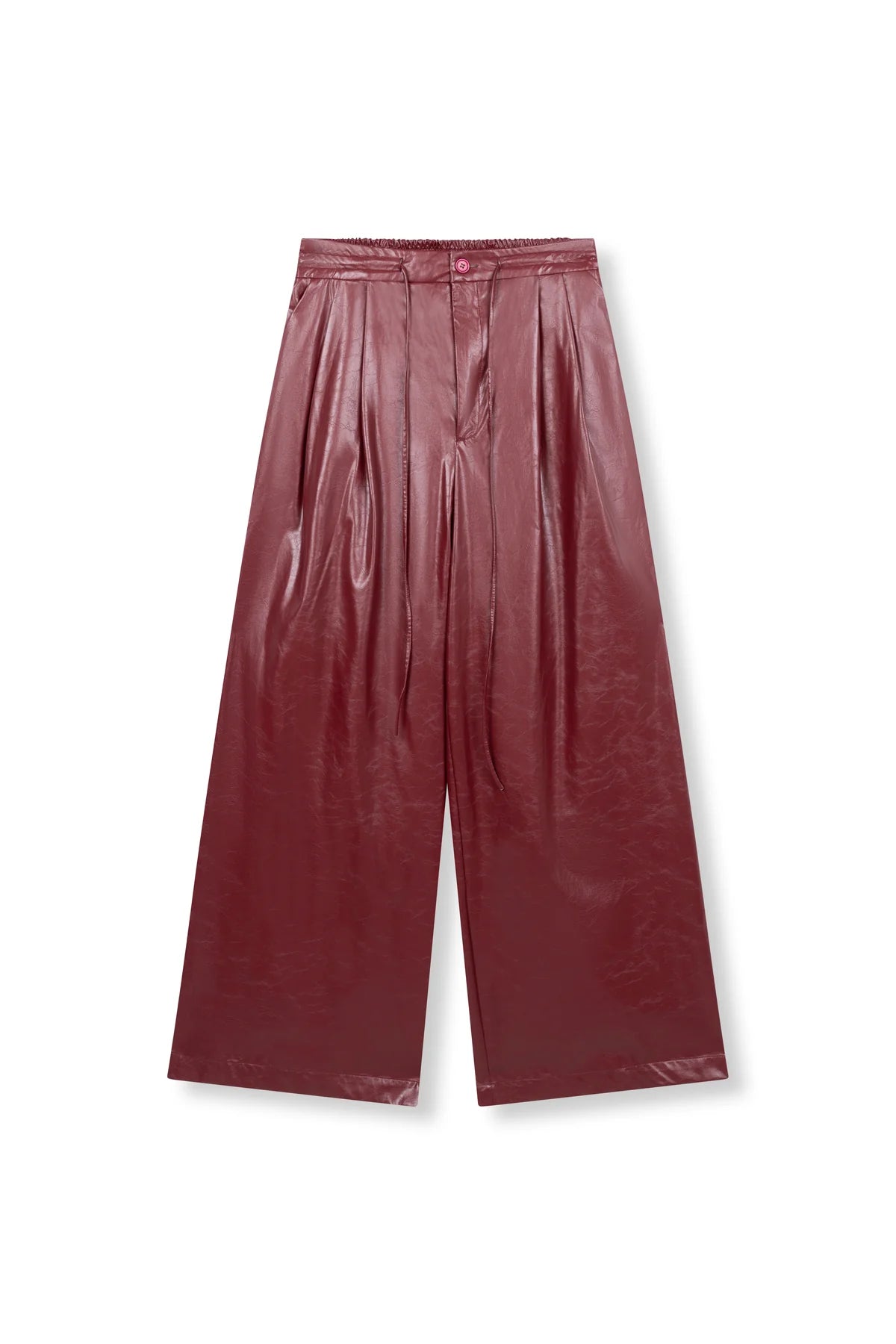 Refined Department broek rood leather look model Bibi pants bordeaux