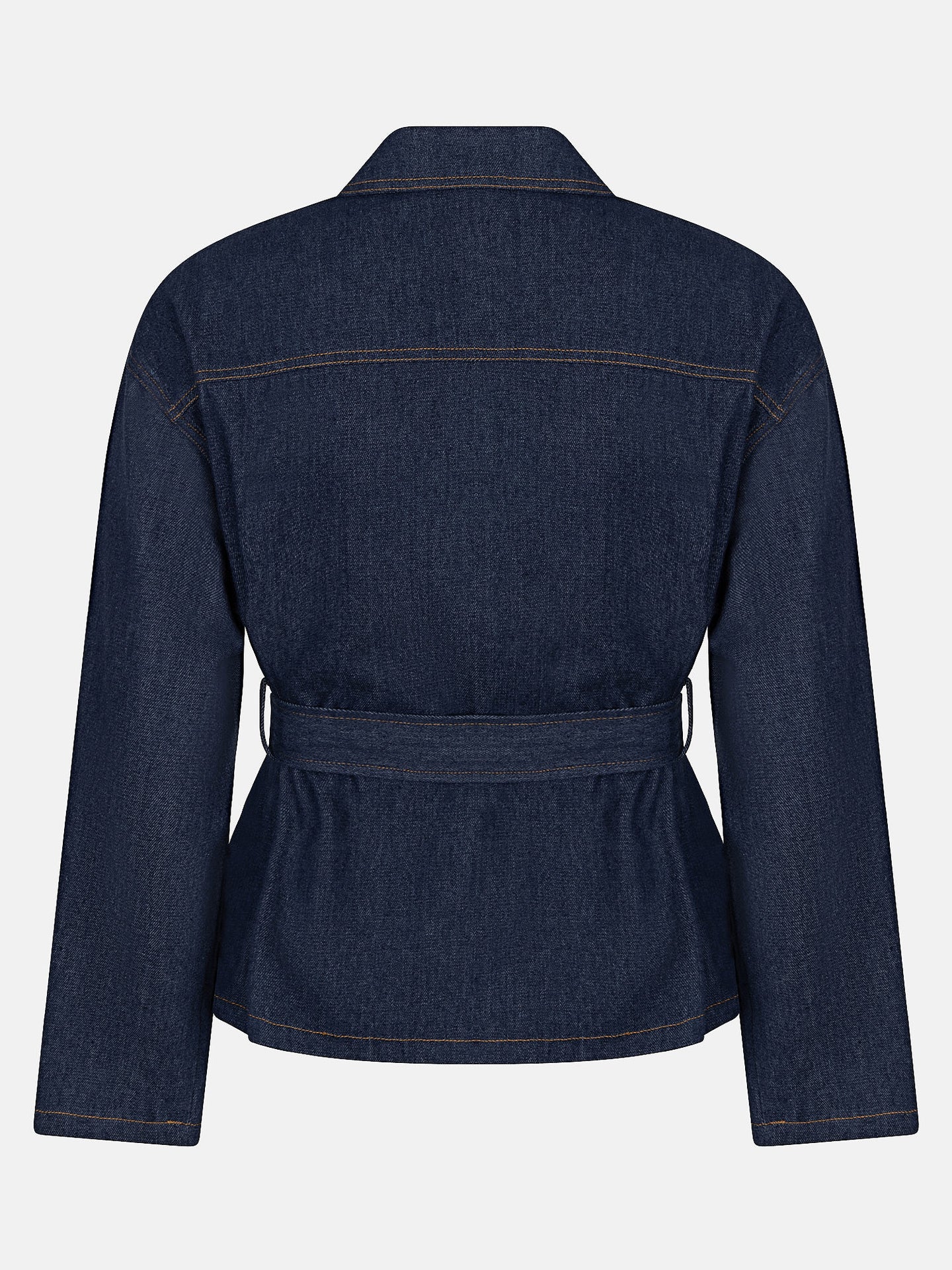Ydence blouse donker blauw model Amina dark denim